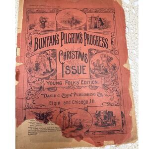 Antique 1883 Bunyan's Pilgrim's Progress: Christmas Issue Children’s Paper